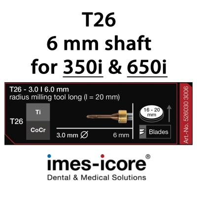 CoCr / Titan 3mm long milling tool T26