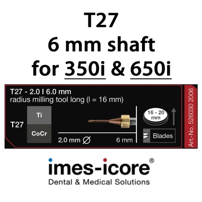 CoCr / Titan 2mm long milling tool T27