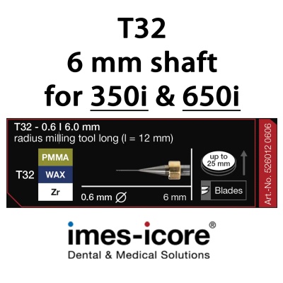 Zirconium / PMMA / Wax 0.6mm milling tool T32