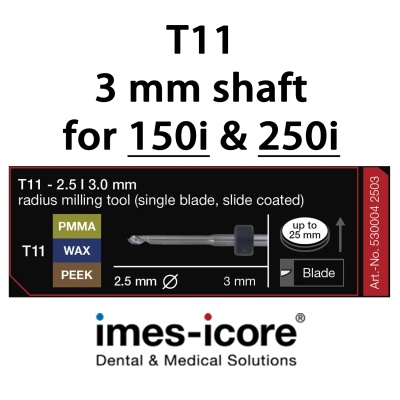 PMMA / WAX / PEEK 2.5mm milling tool T11